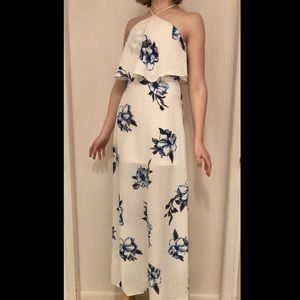 CAGE floral halter top maxi dress